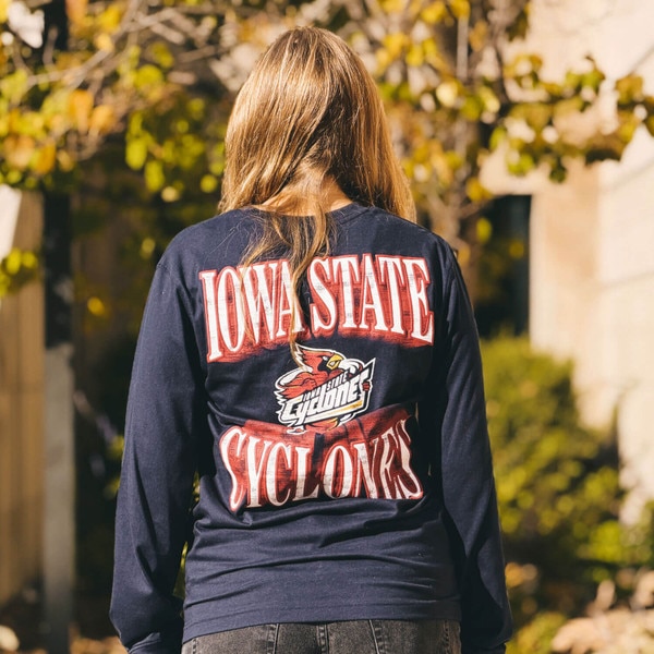 Champion Spirit Collection Navy Jersey Long Sleeve T-Shirt SMU back